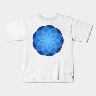 Geometric Flower of Circles (Cornflower Blue) Kids T-Shirt